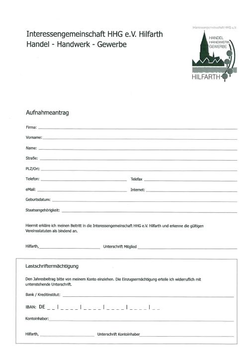 Aufnahmeformular